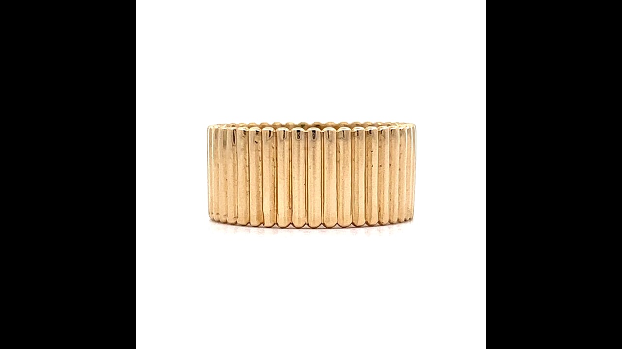 Ultra Wide Ridged Stacking Band in 14k Yellow Gold – Filigree Jewelers