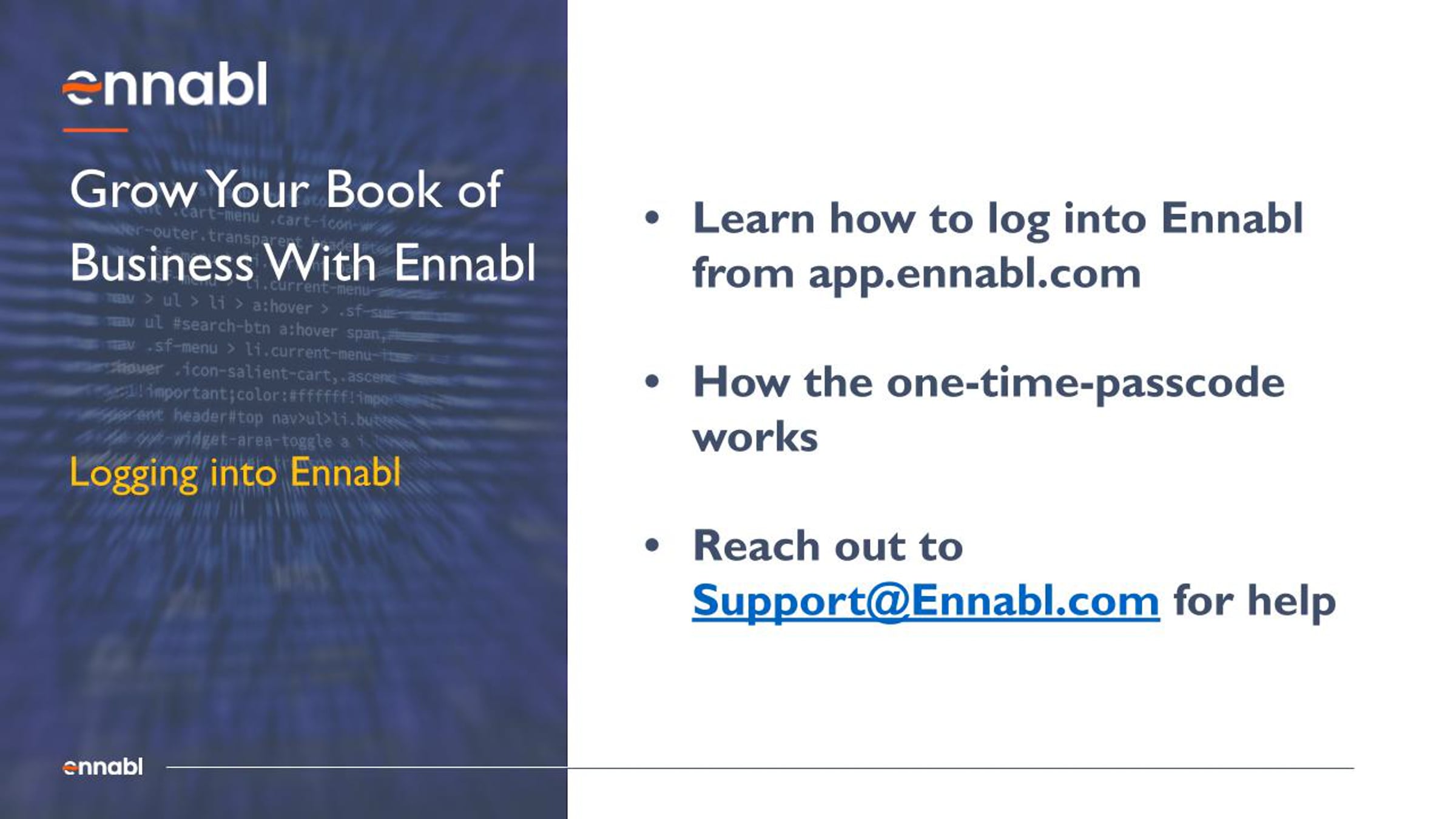 Logging into Ennabl | Videos & Movies on Vimeo