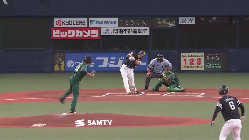 【1回表】初回から連打で先制!! ホークス・柳田悠岐 ライトへのタイムリーヒットを放つ!!  2023年8月17日 オリックス・バファローズ 対 福岡ソフトバンクホークス