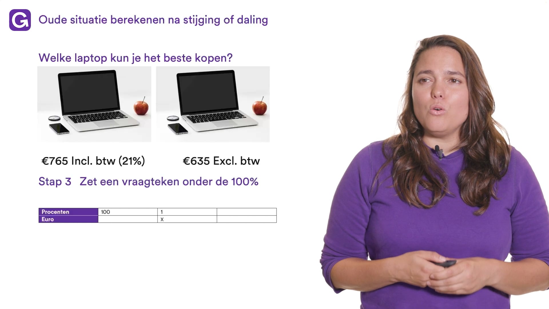 De oude situatie berekenen na een stijging of daling oefenen | StudyGo