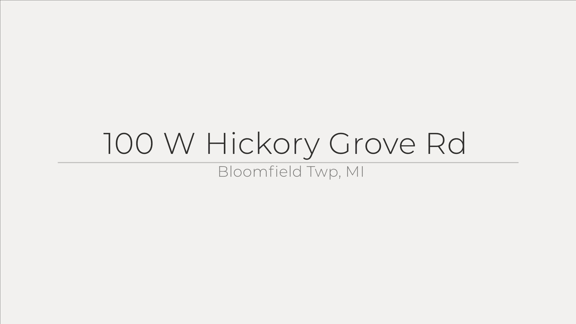 100 W Hickory Grove Rd, Bloomfield Twp, MI on Vimeo