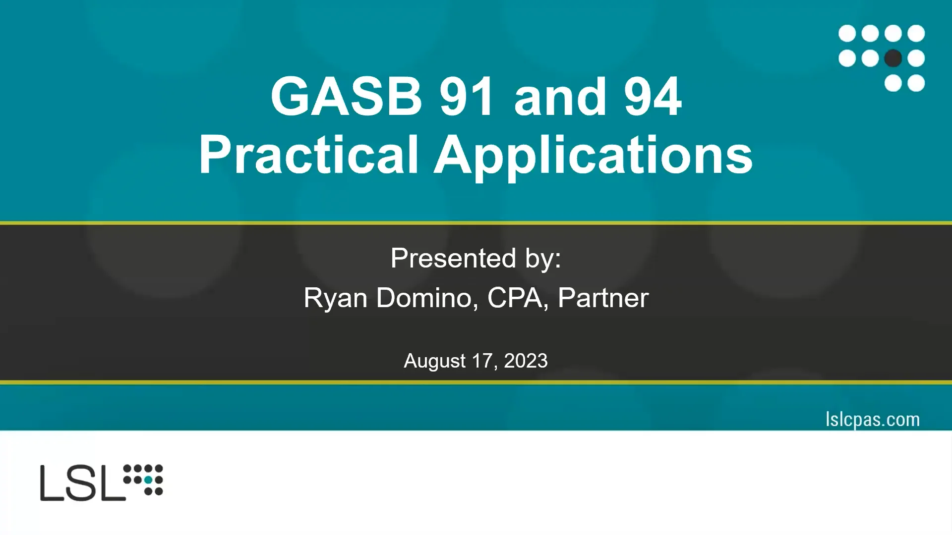 GASB 91 & 94 Practical Applications on Vimeo