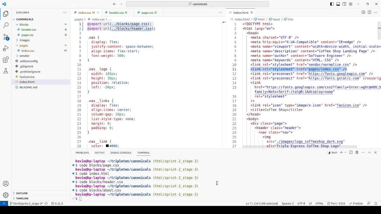 Project 2 Stage 4. BEM Flat File Structure on Vimeo