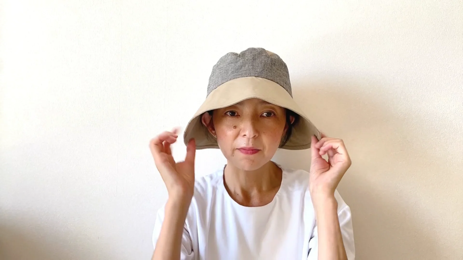 上品カジュアルつば広ハット・サイドセパレートキャプリーヌ ：2