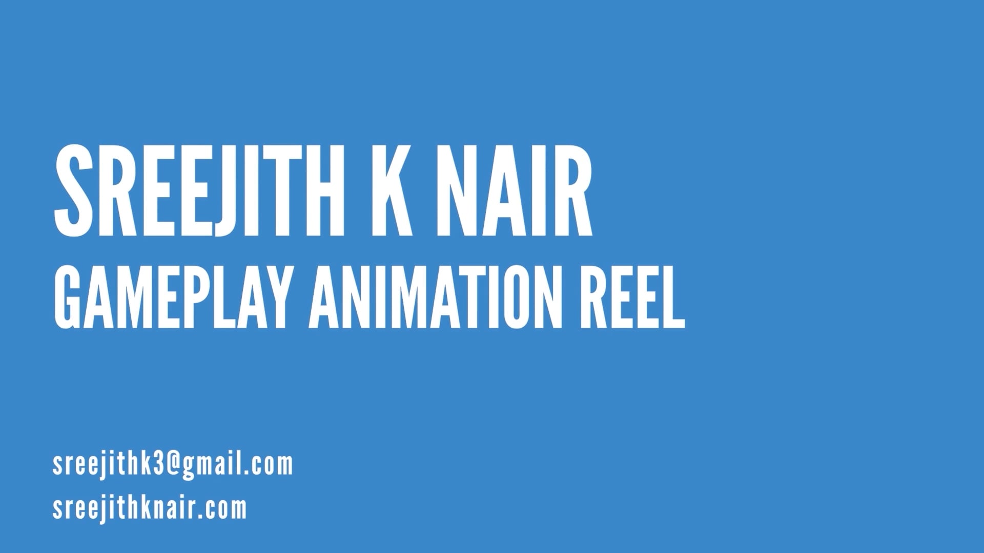 SREEJITH K NAIR GAMEPLAY ANIMATION REEL (KEYFRAME)