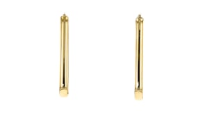 Italian 14kt Yellow Gold Paper Clip Link Hoop Earrings