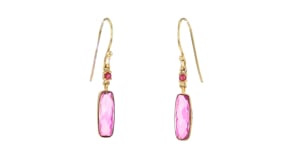 3.50 ct. t.w. Pink Topaz Drop Earrings in 18kt Gold Over Sterling