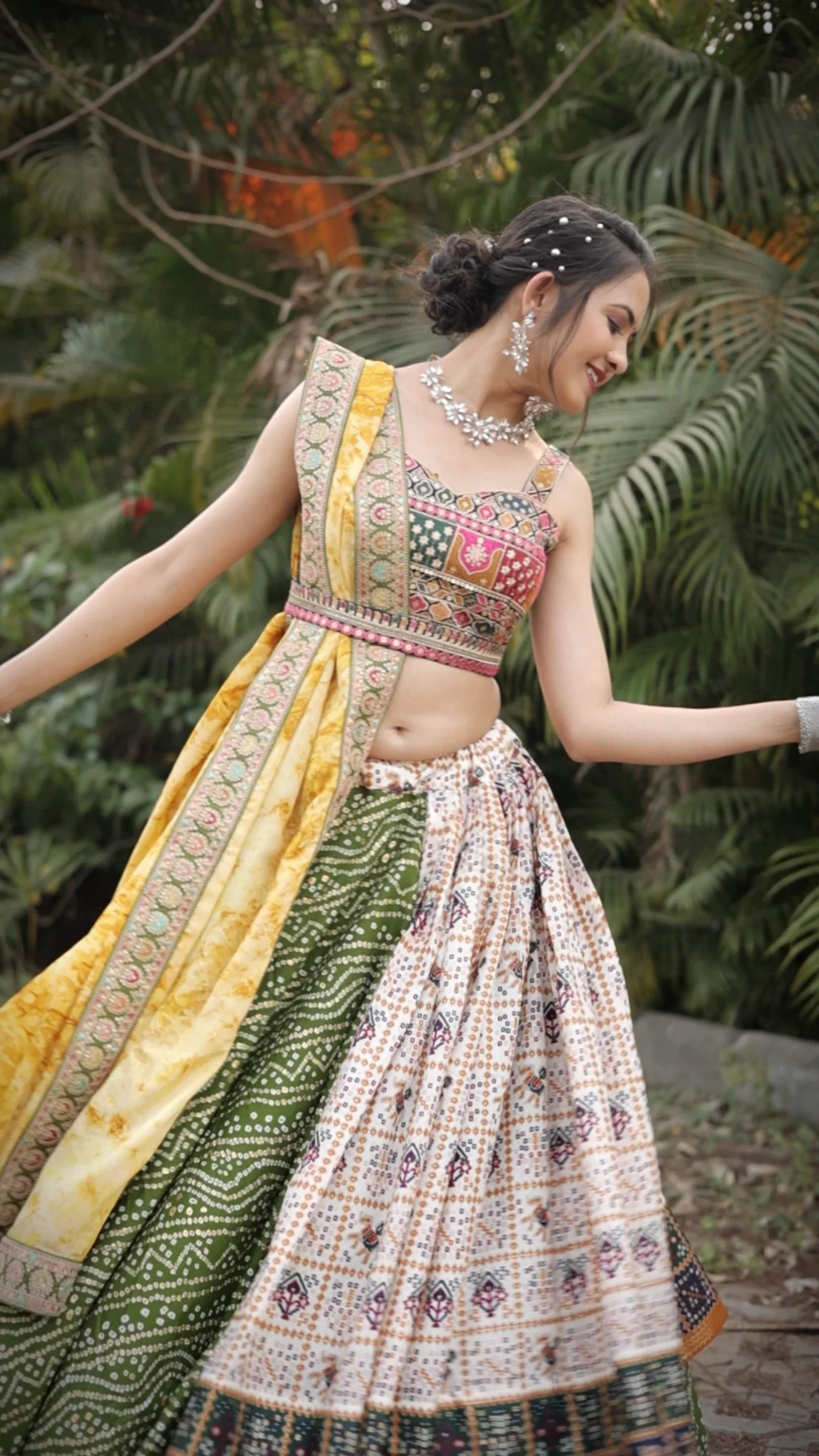 Foil Printed Patola Lehenga Choli Indian lehengas Bollywood Designer Ghagra choli Bandhani Dupatta Wedding Garba store lahanga choli for Women