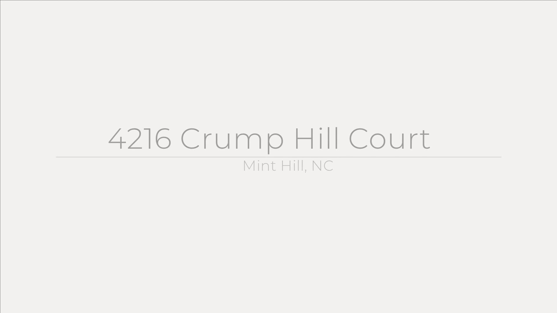 4216 Crump Hill Court, Mint Hill, NC on Vimeo