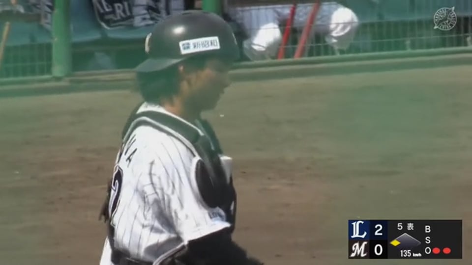 【ファーム】ピンチの芽を摘む好送球!! マリーンズ・谷川唯人 素早い送球で三振ゲッツー!!  2023年8月19日 千葉ロッテマリーンズ 対 埼玉西武ライオンズ