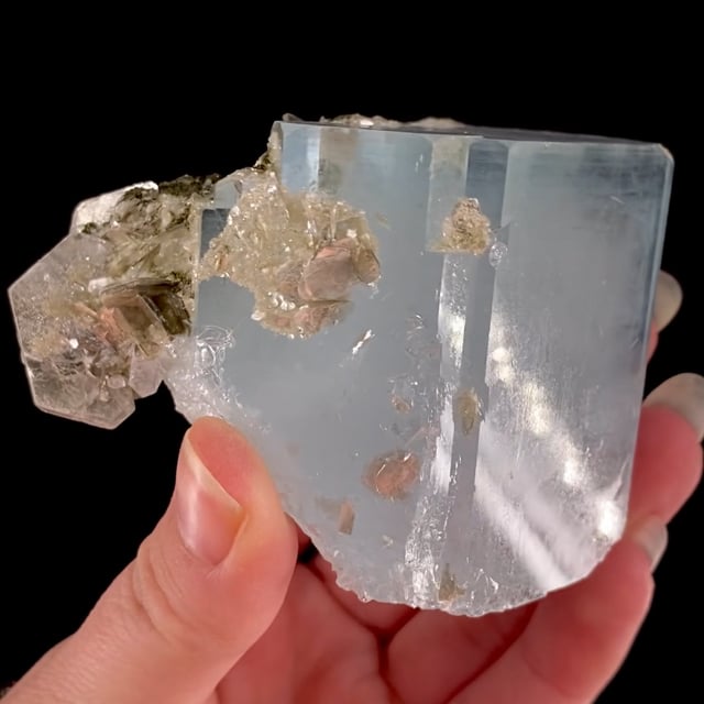 Beryl var: Aquamarine (near ''floater'' specimen)