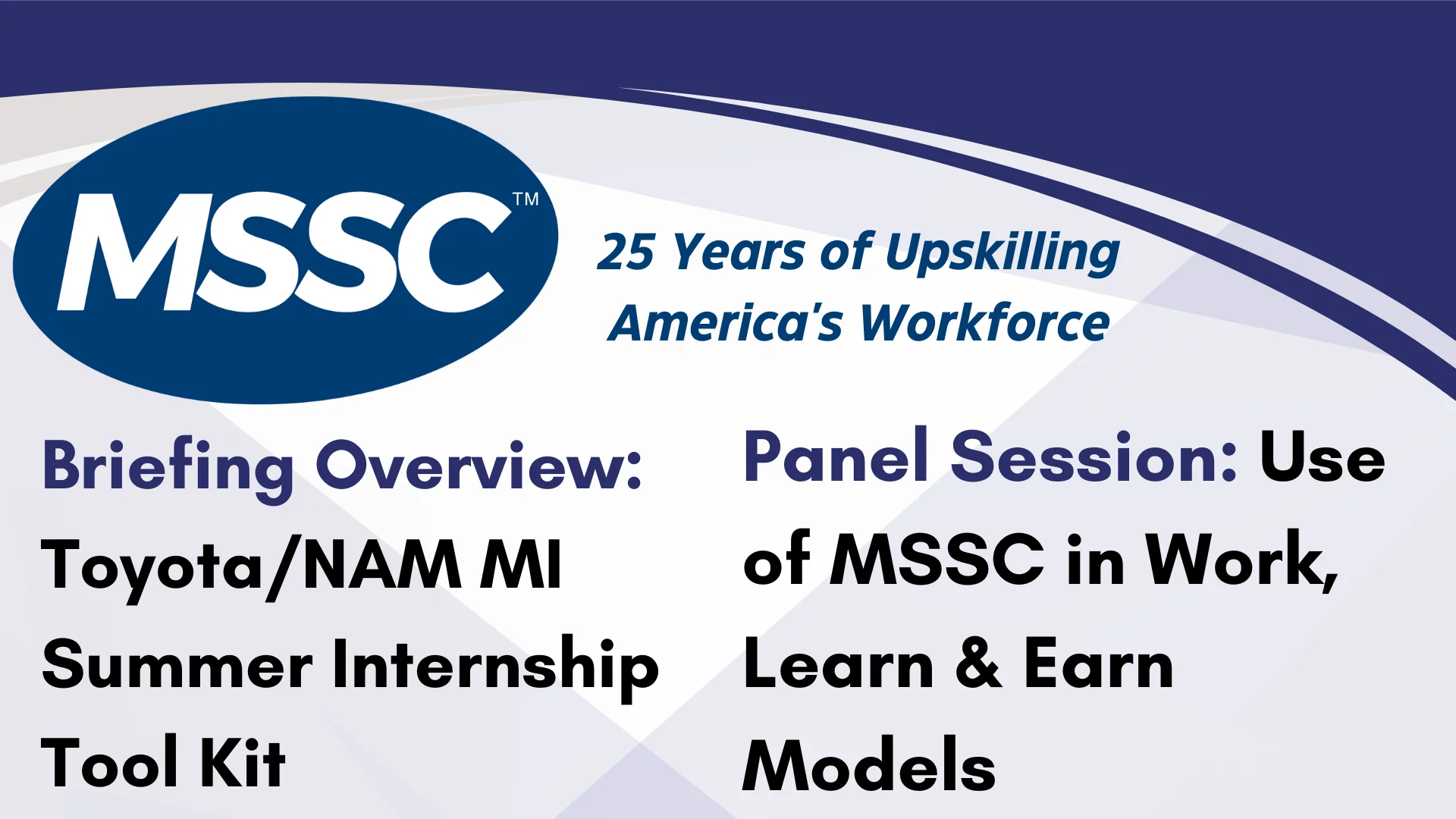 Briefing Overview Toyota NAM MI Summer Internship Tool; Panel Session