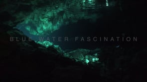 1375_Scuba diver and surface reflection Cenote Tajma Ha, Yucatan Mexico