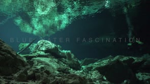 1376_Scuba diver reaching exit in Cenote Tajma Ha, Yucatan Mexico
