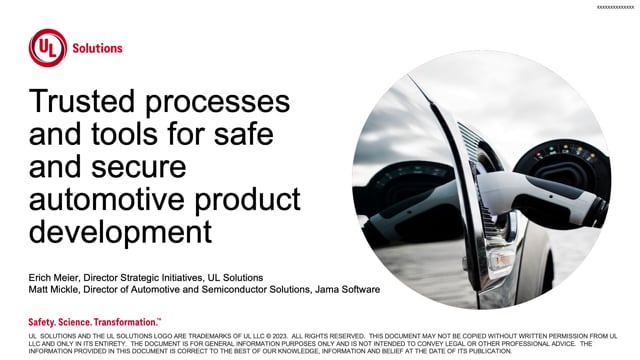 Trusted processes and tools for safer and more secure automotive product development
