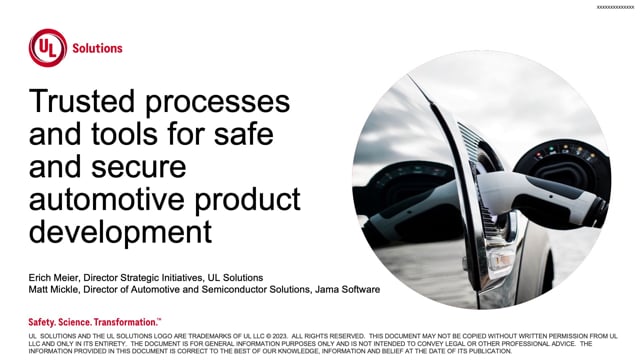 Trusted processes and tools for safer and more secure automotive product development