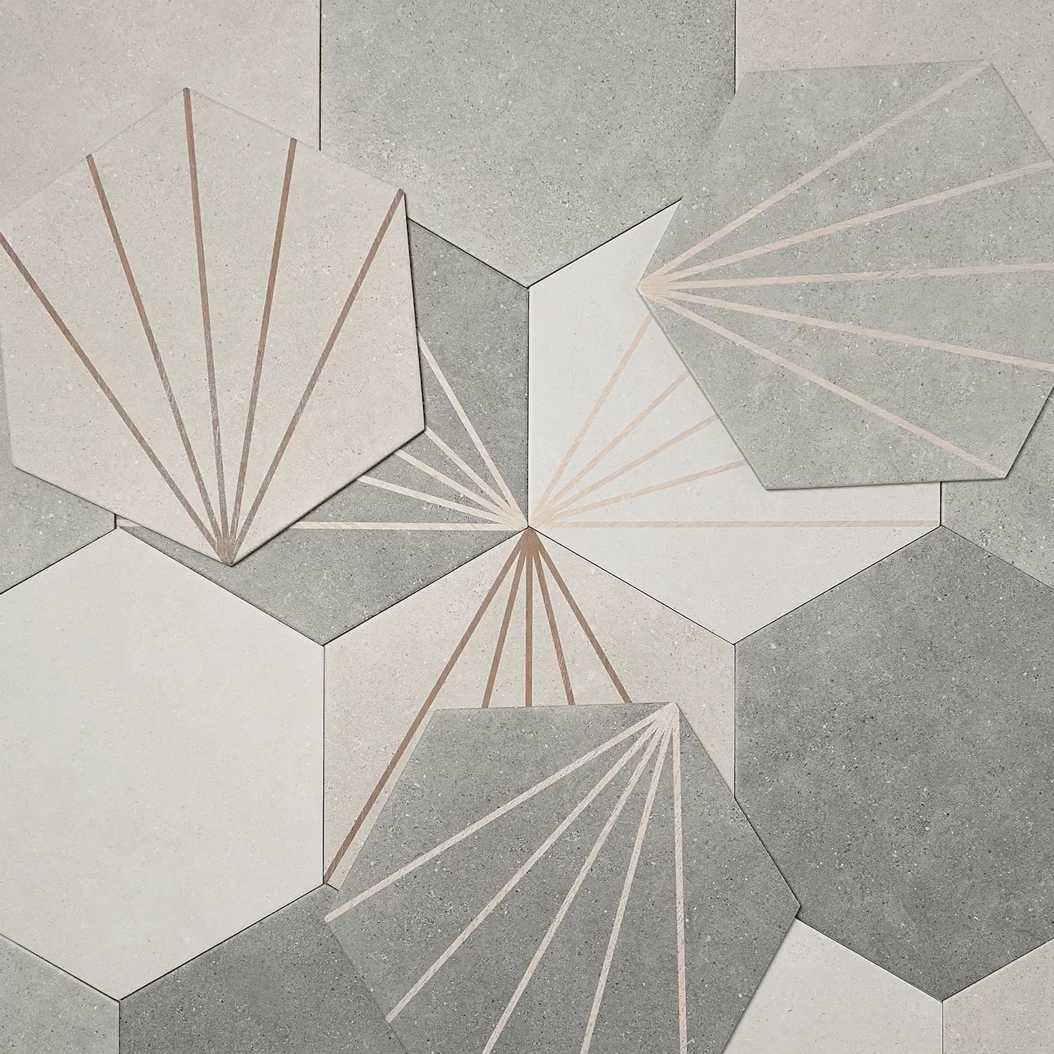 Shop Pergola Wood Gray 12.5 inch Hexagon Matte Porcelain Tile