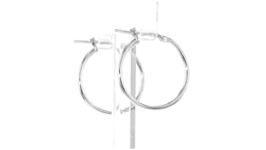 Italian Sterling Silver Jewelry Set Three Pairs of Hoop and Stud Earrings