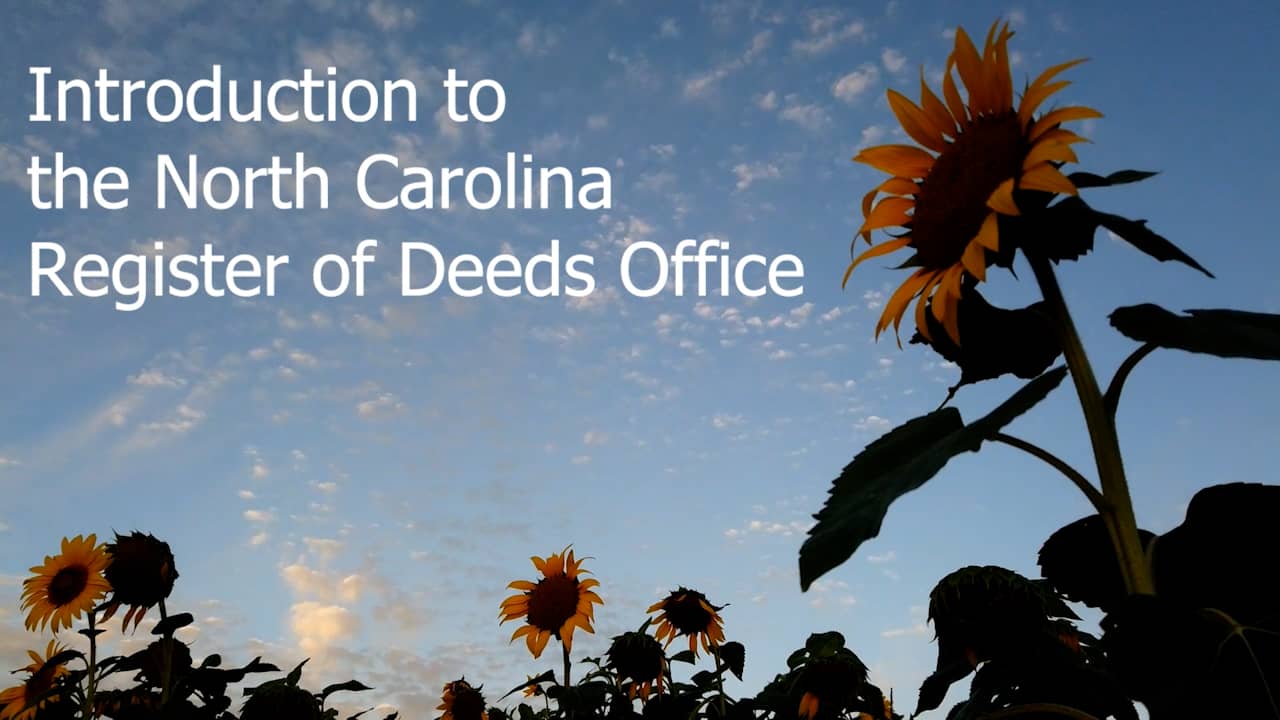 Introduction to the North Carolina Register of Deeds Office on Vimeo