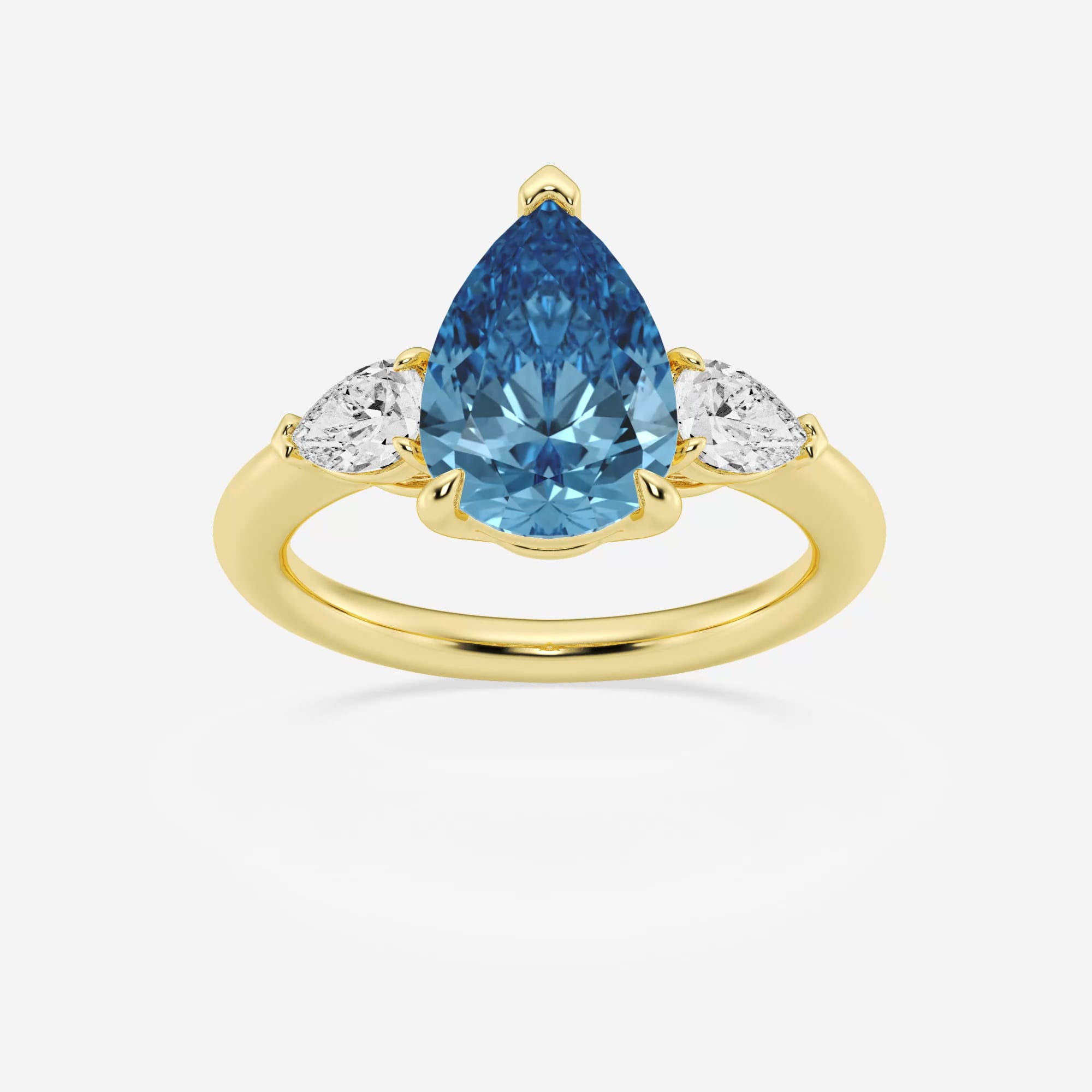 product video for 2 1/2 ctw Fancy Blue Pear Lab Grown Diamond Three Stone Engagement Ring