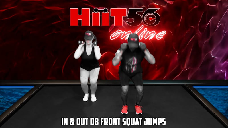 In & Out DB Front Squat Jumps