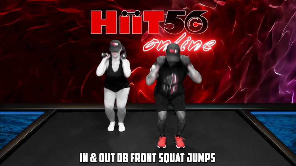 In & Out DB Front Squat Jumps