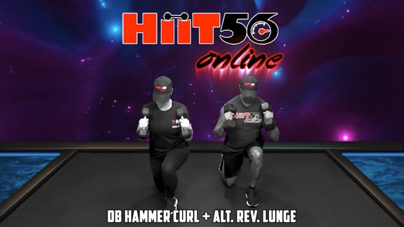 DB Hammer Curl + Alt. Rev. Lunge