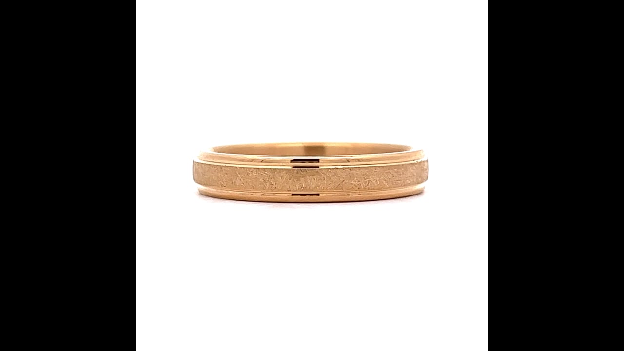 Benchmark Men's Ice Finish Wedding Band in 14k Yellow Gold