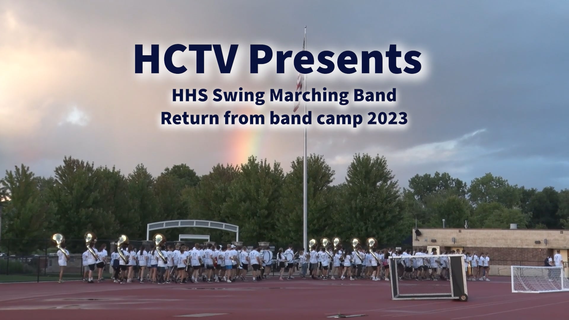 Hudson High School Swing Marching Band Return from Band Camp 2023