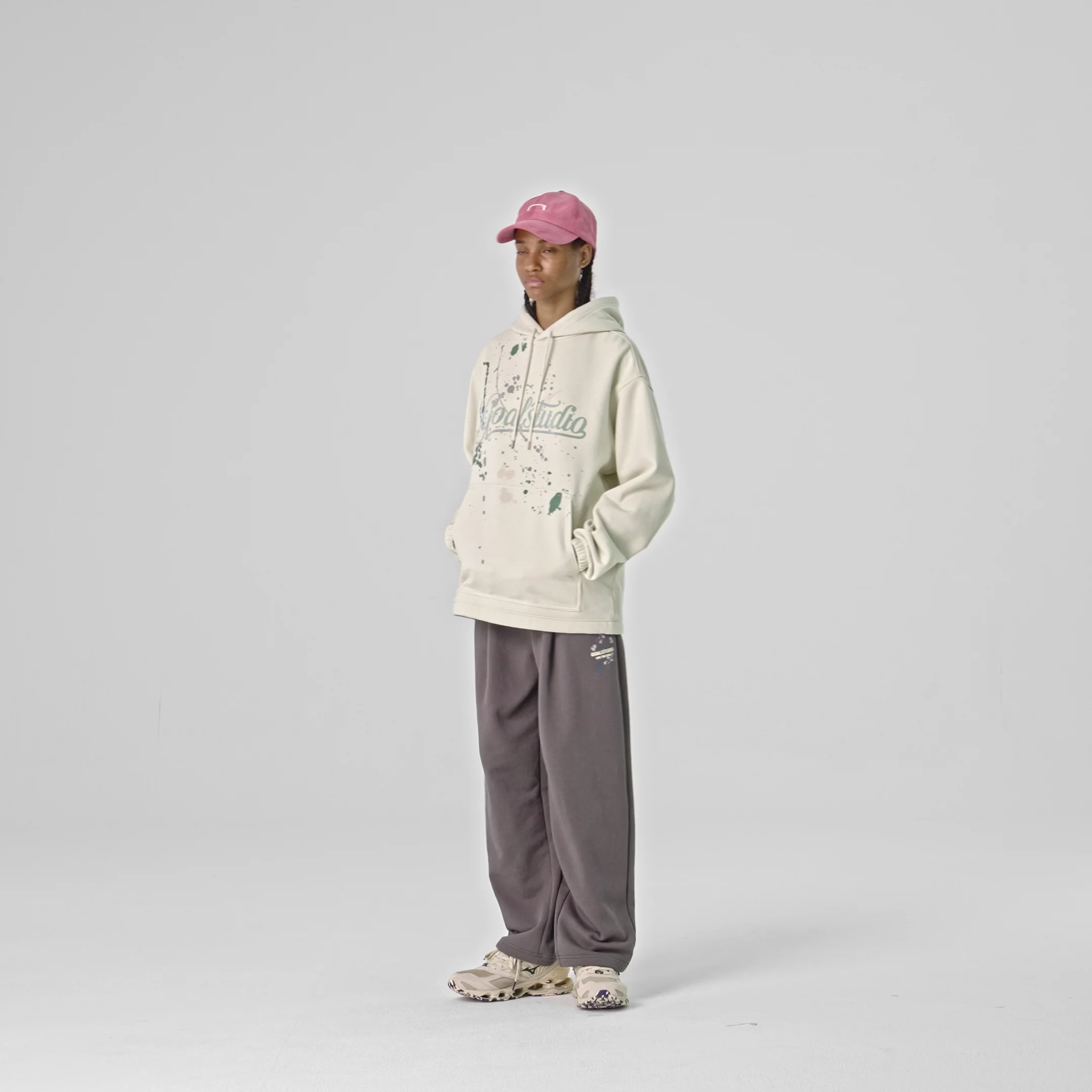☆送料無料☆ GOAL STUDIO SCRIPT LOGO HOODIE ☆ SCRIPT LOGO HOODIE-LIGHT BEIGE - GOALSTUDIO