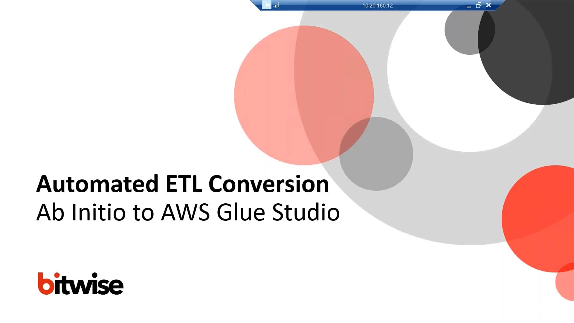 Demo Bitwise Automated ETL Conversion from Ab Initio to AWS Glue on Vimeo
