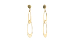 Italian 14kt Yellow Gold Double-Oval Drop Earrings
