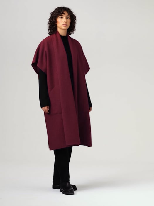 Lightweight Boiled Wool Serape in Regenerative Wool | EILEEN Lightweight Boiled Wool Serape in Regenerative Wool | EILEEN