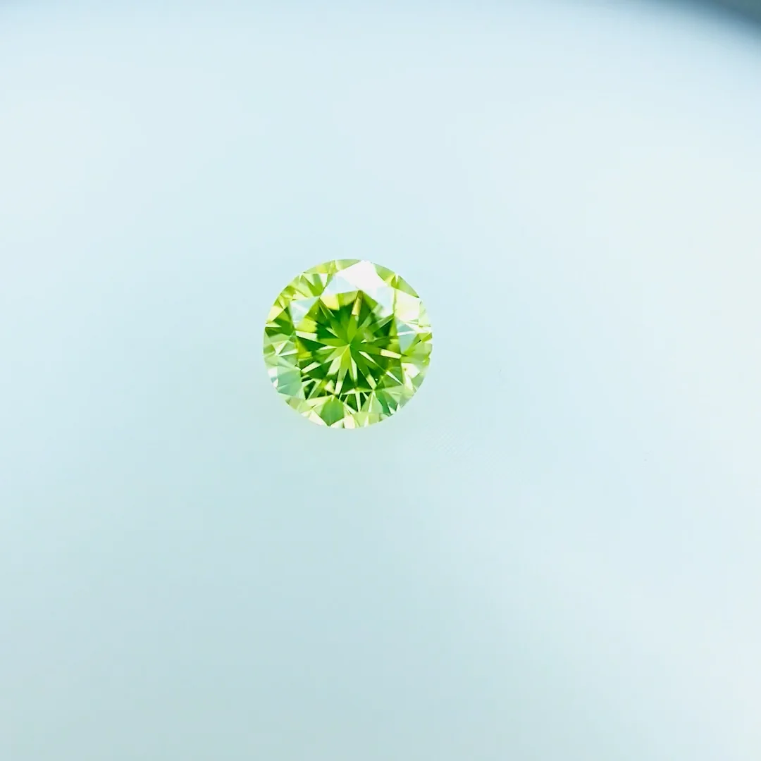 FANCY INTENSE YELLOW GREEN 0.209ct RD/RT2158/CGL