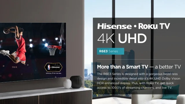 Hisense - TV inteligente Dolby Vision HDR 4K UHD Roku de 43 pulgadas Class  R6 Series con compatibilidad Alexa (43R6G)