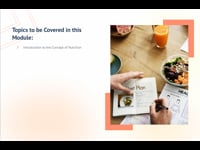 Module 1. Basics of Nutrition-I