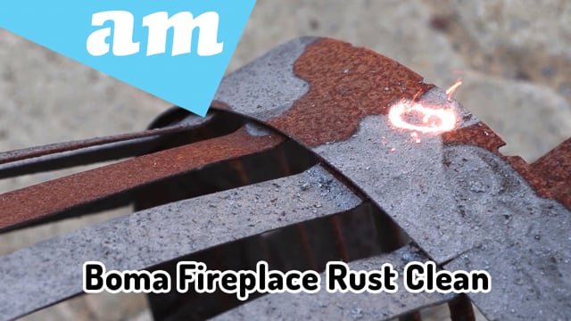 Rust Off a Heavily Rusted Boma Fireplace by LaserMaster Dedicated RustOff Laser Machine