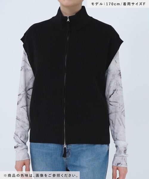 のほ【レプシィム】シアフードZIPベスト　黒 LEPSIM｜シアーフードZIPベスト | Rakuten Fashion(楽天