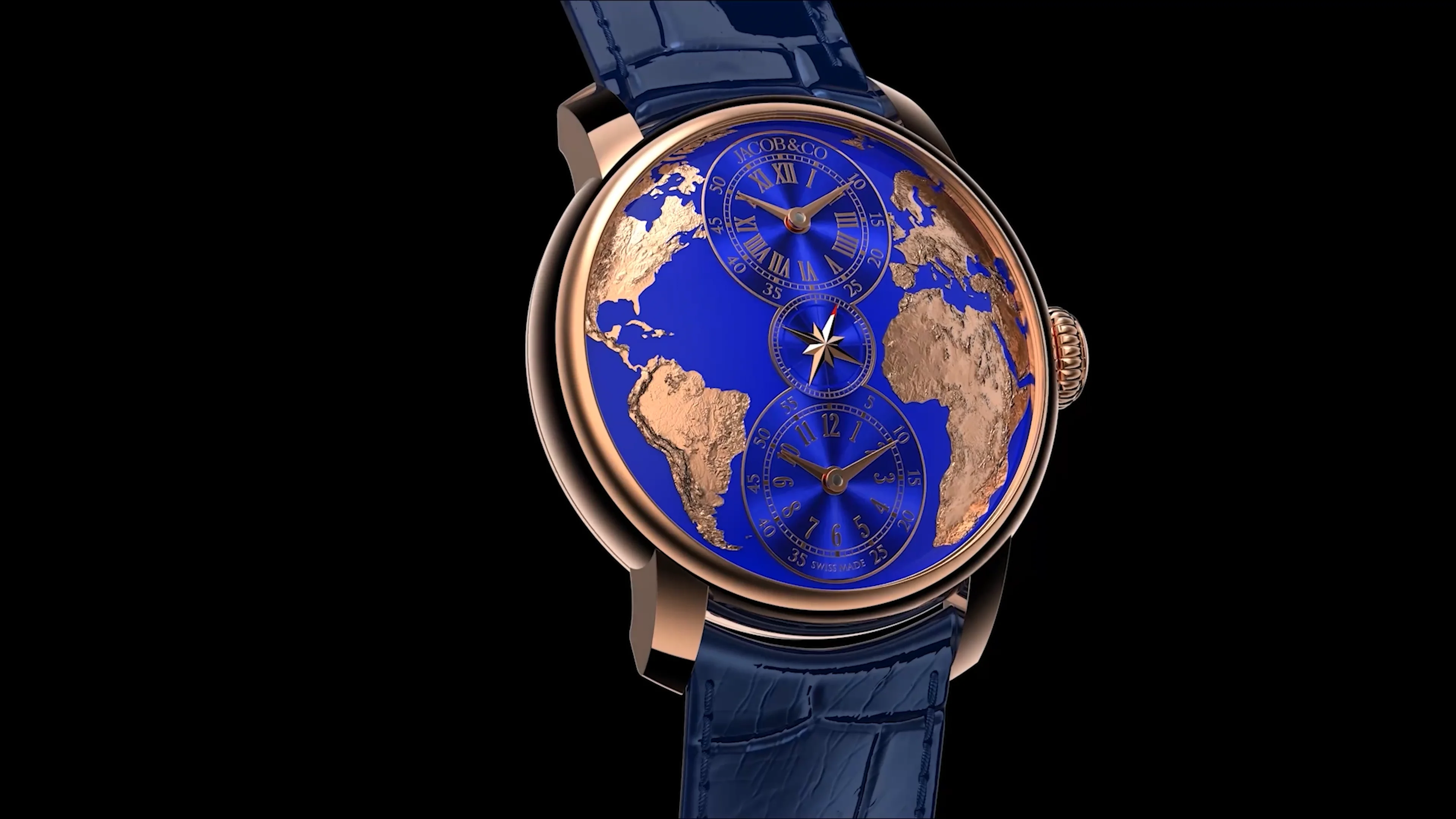 Jacob Co. The World Is Yours Dual Time Zone