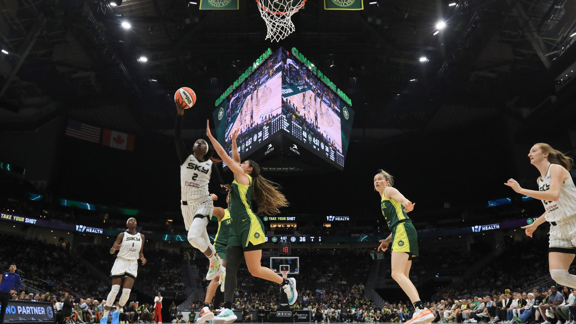 Highlights: Sky keep playoff hopes alive with win over Storm
