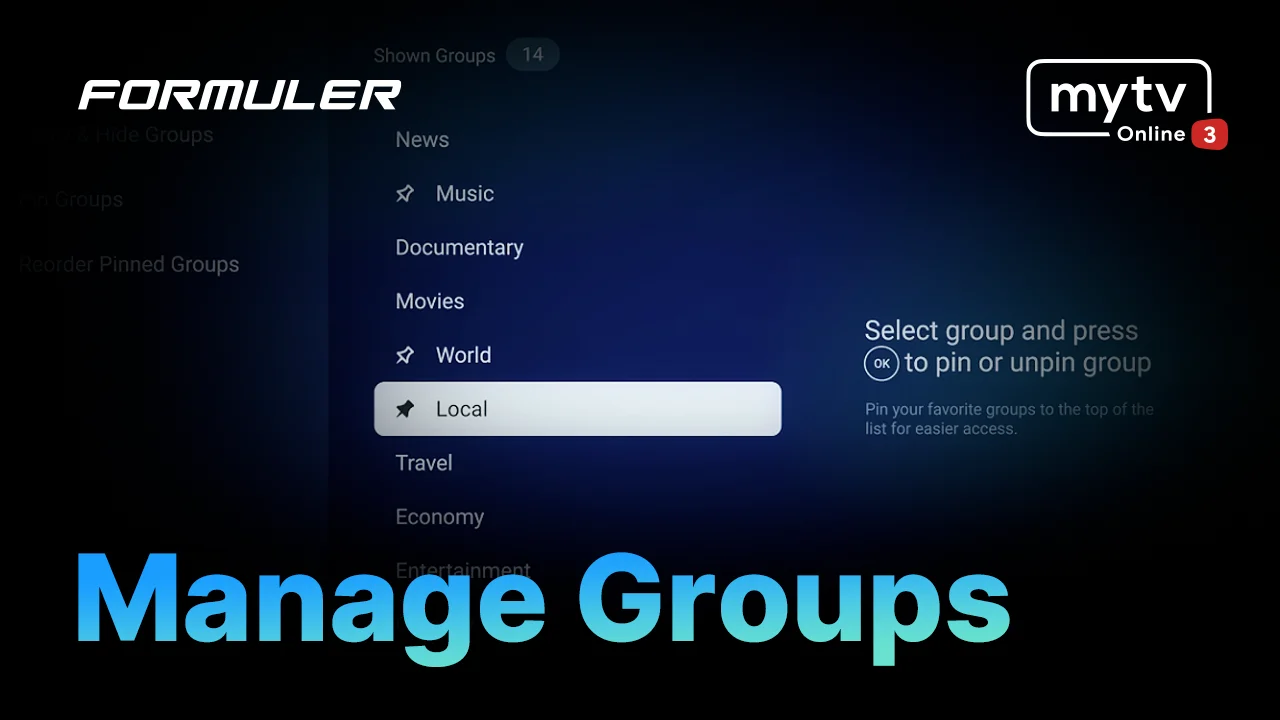 3 Pin, Hide, and Reorder Groups