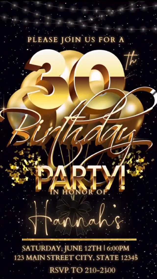 30th Birthday Video Invitation, Blue Shimmer Invitation – Hostessy Video  Invitations