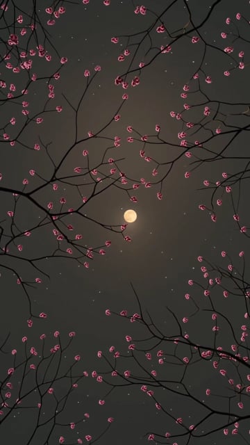 Moon, Flowers, Tree. Free Stock Video - Pixabay