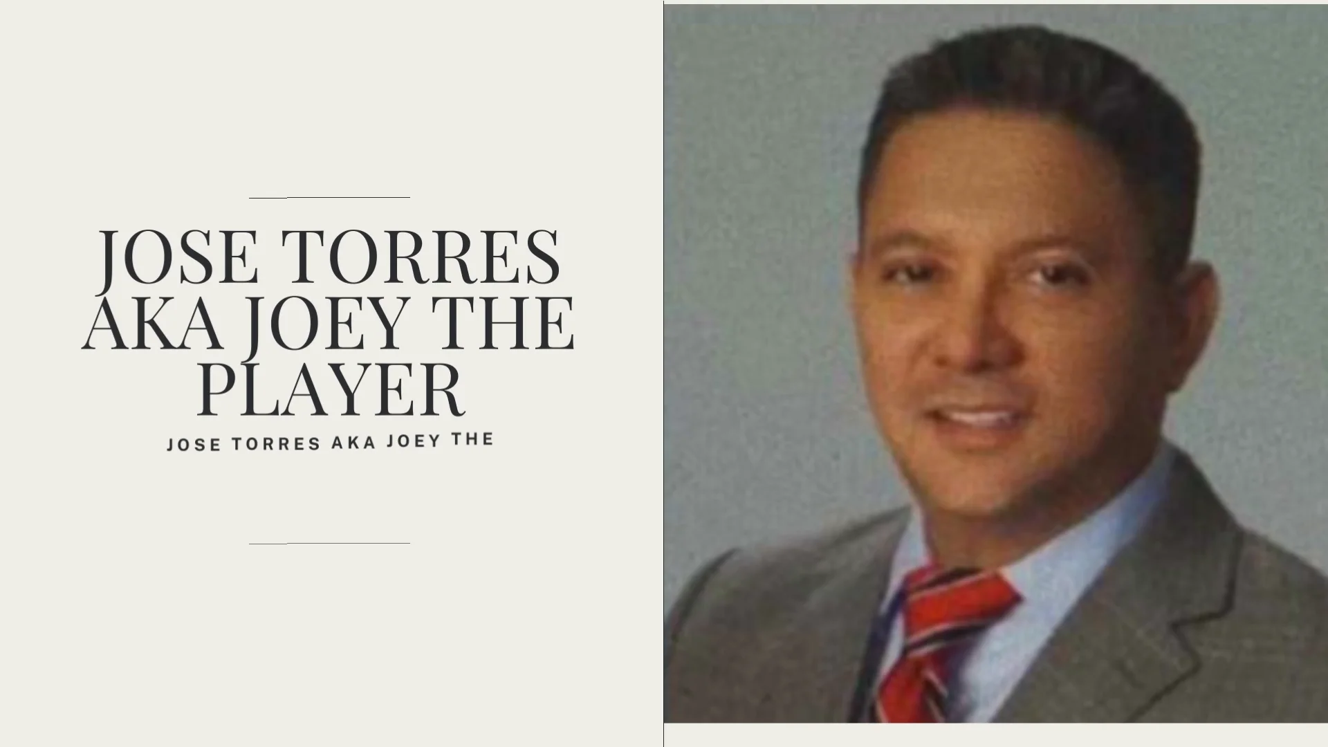 Jose Torres aka 'Joey The Player' New Jersey Based Forensic Accounting Expert on Vimeo
