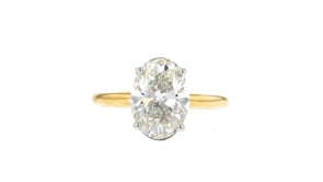 3.00 Carat Oval Lab-Grown Diamond Solitaire Ring in 14kt Yellow Gold