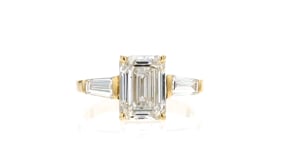 3.50 ct. t.w. Lab-Grown Diamond Three-Stone Ring in 14kt Yellow Gold