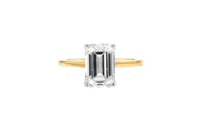 3.00 Carat Emerald-Cut Lab-Grown Diamond Solitaire Ring in 14kt Yellow Gold