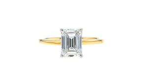 2.00 Carat Emerald-Cut Lab-Grown Diamond Solitaire Ring in 14kt Yellow Gold