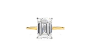 4.00 Carat Emerald-Cut Lab-Grown Diamond Solitaire Ring in 14kt Yellow Gold
