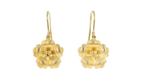 Italian 14kt Yellow Gold Flower Drop Earrings